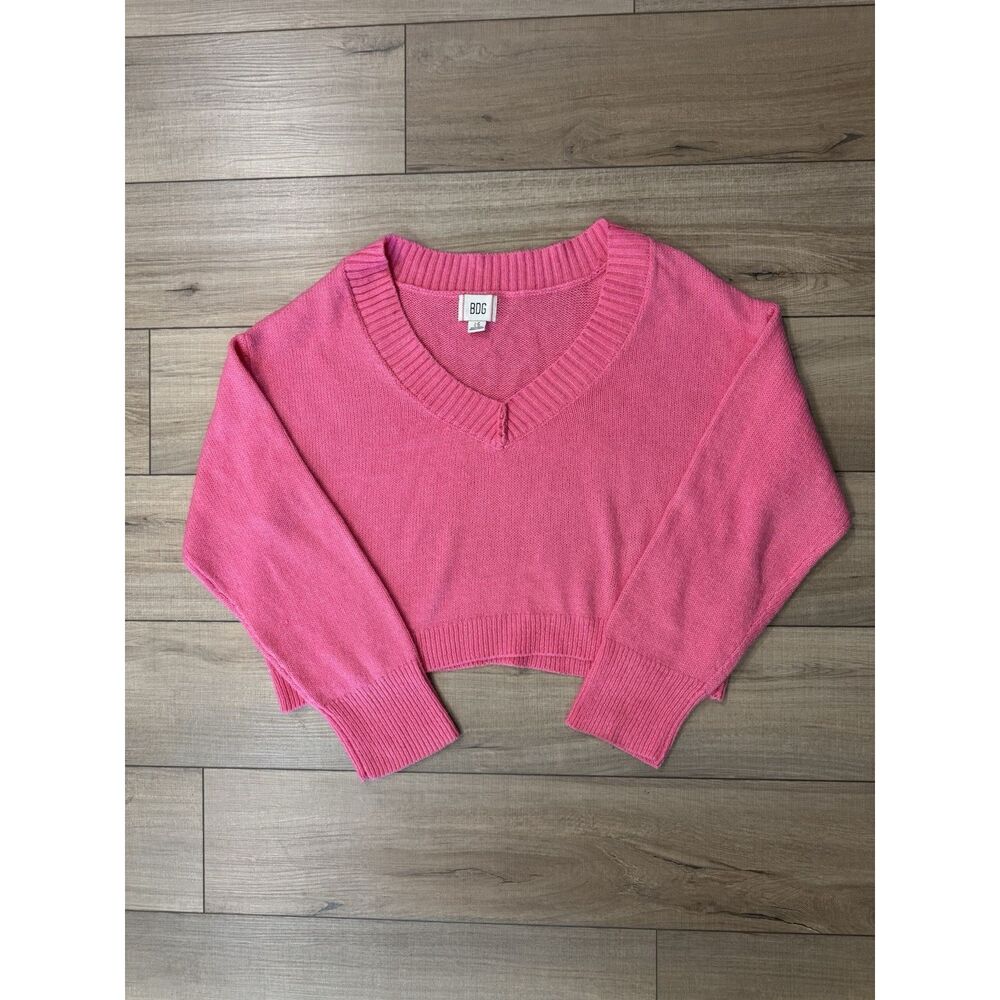 Oversized BDG JENNA CROPPED SWEATER PINK Large‎ Women's Coquette Barbie Boho